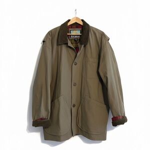 EUC! VINTAGE Stratojac Green Mens Flannel Lined Cord Accents Chore Jacket